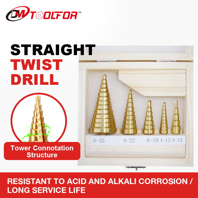 HSS Tin-Coated Step Drill Bits 3PCS