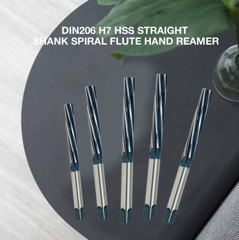DIN206 H7 HSS Straight Shank Spiral Flute Hand Reamer