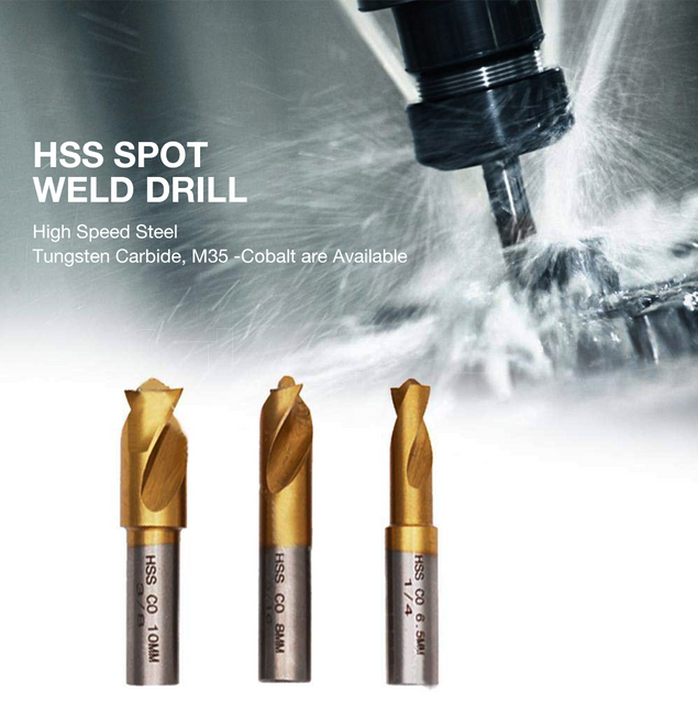 DAMING Hss Straight Shank Twist Drill Bit for Metal Hss Cobalt Spot Weld Remover Twist Drill Bits