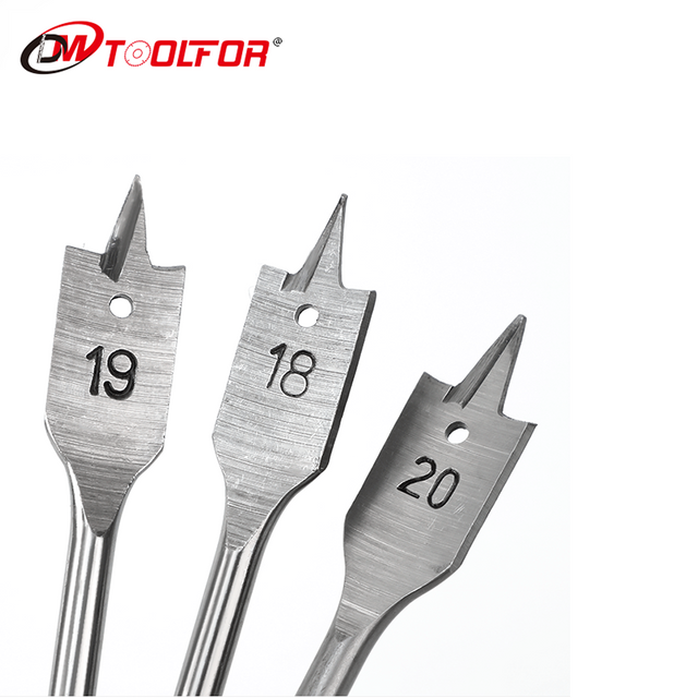 Professional Spade Drill with Screw 8PC Flat Spade Drill Bit Set for Wood Cutting