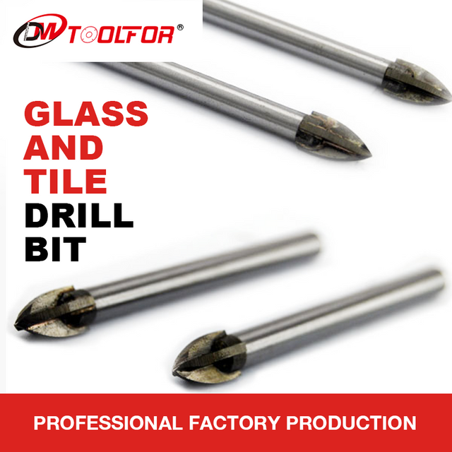 Straight Tip Black And White Glass Tile Drill Bits
