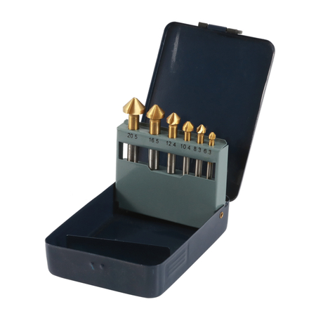 Tin-Coated 90 Degree 3 Flute HSS Countersink Drills Bit Set for Metal