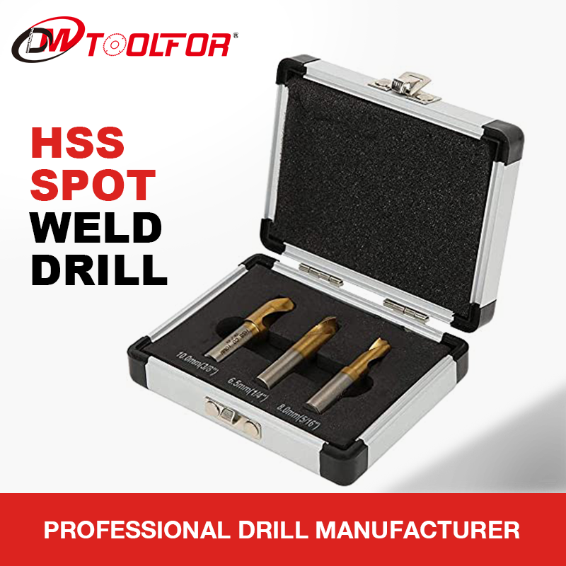 DM Hot Selling Products 3Pcs Hss Cobalt Spot Weld Drill Bits Removal Drill Bit for Spot Weld