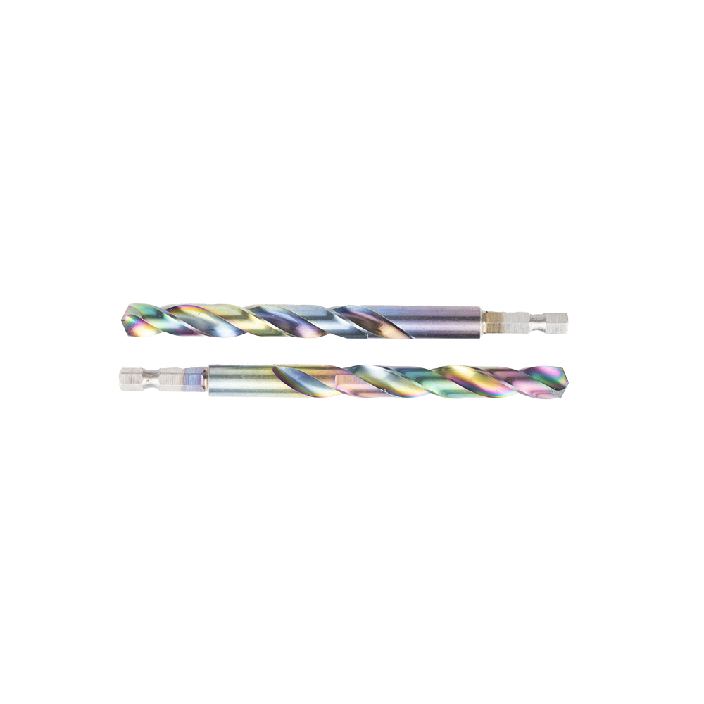 HSS Fully Ground Hex Shank Rainbow Finish Twist Drill Bits